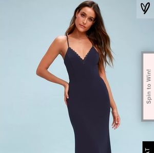 👗👗Navy blue formal, long dress